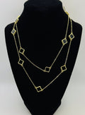 RG Long Black Clover Necklace