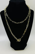 RG Gold Open Rectangle 34 Inch Necklace