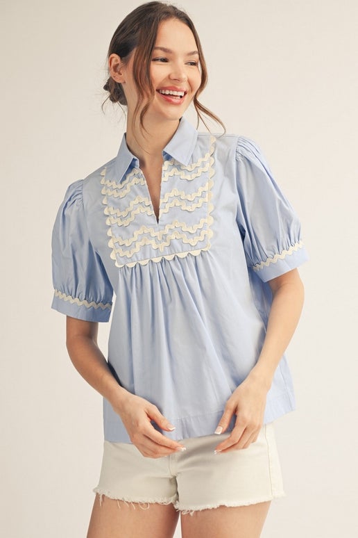 Rosetta Ric Rac Trim Top
