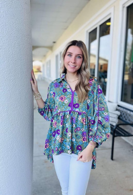 Leighann Satin Trim Top