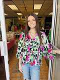 Emma Emerald Green Mix Top