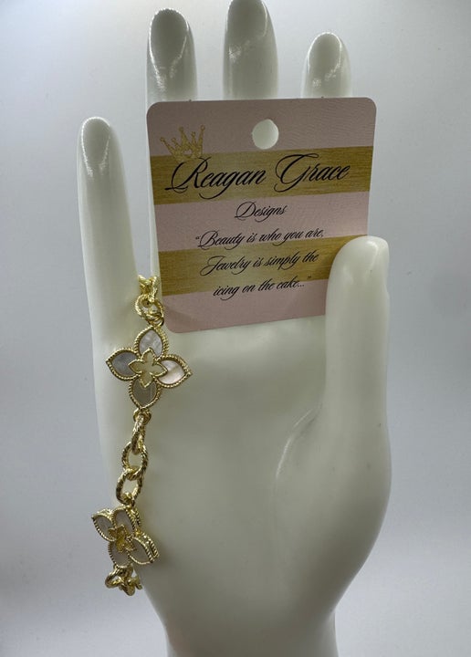RG White Triple Starflower Bracelet