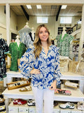 Brenna Blue Floral Top