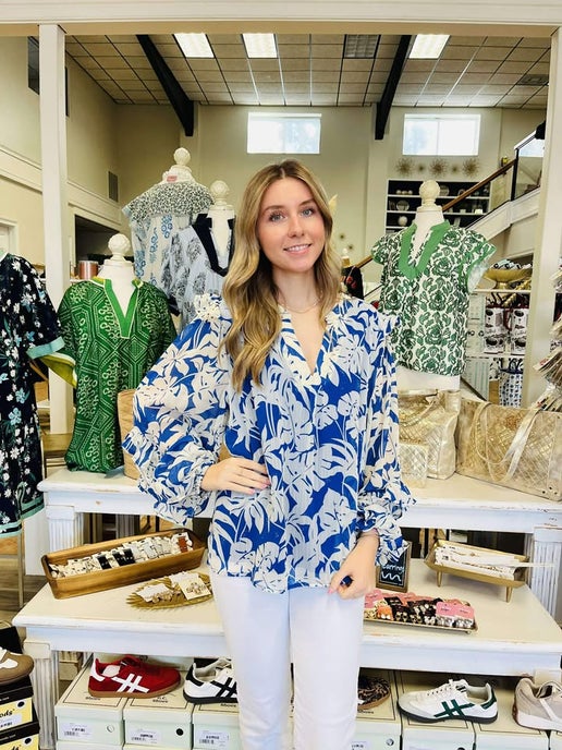 Brenna Blue Floral Top