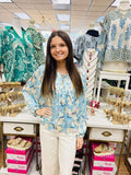 Julia Grace Blue Floral Top