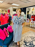 Shirley Striped Applique Dress