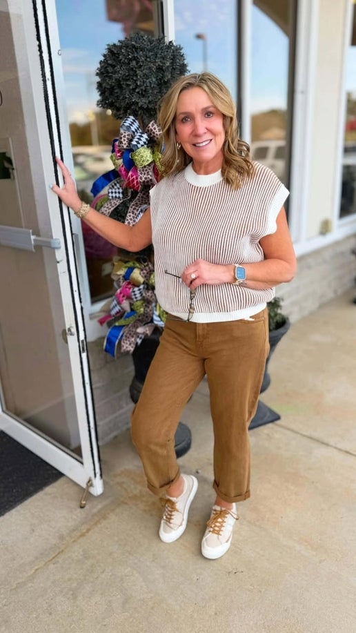 Capo Cappuccino H-R Boyfriend Cuffed Pants