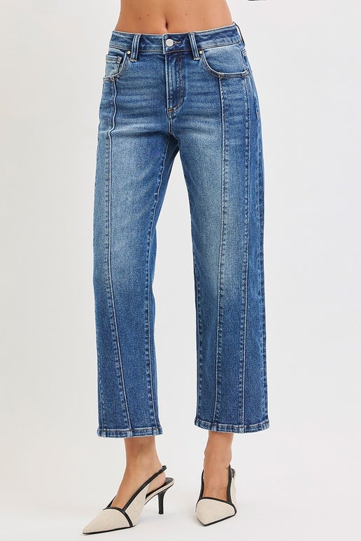 Curvy Marley High Rise Crop Straight Jeans
