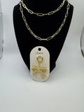 RG Pave Pearl Ribbon Charm