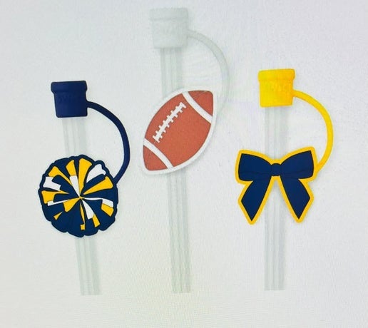 SWIG- We've Got Spirit Navy & Yellow Straws