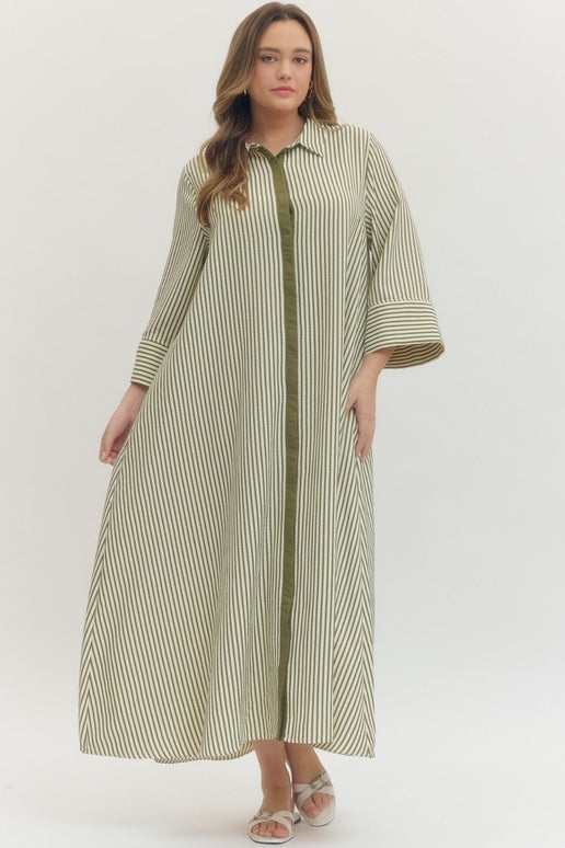 Curvy Julianna Striped Midi Dress