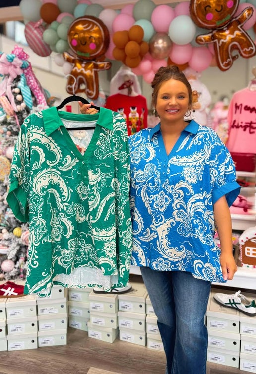 Curvy Paisley Print Top