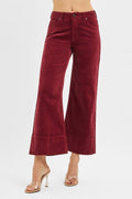 Curvy Risen Wendy Wine Corduroy Pants