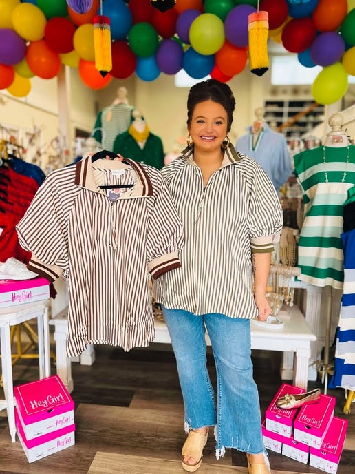 Curvy Mandy Striped Top