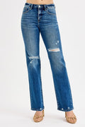 Kim Straight Leg Distressed Jeans