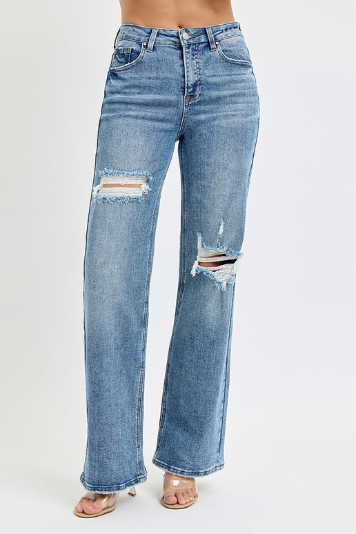 Hayden High Rise Wide Leg Ripped Jeans