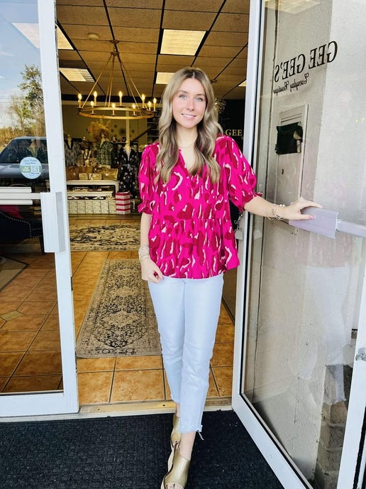 Matilda Magenta Leopard Top