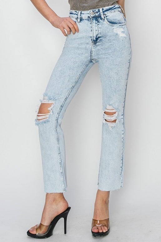 Curvy Alex Acid Light Crop Risen Jeans