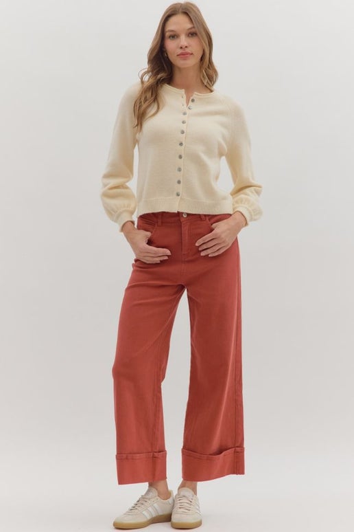 Sharon Cuff Bottom Colored Pants