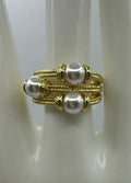 RG Gold Triple Rope & Pearl Ring