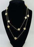 RG Long White Clover Necklace