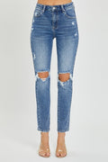Dani High Rise Distressed Skinny Ankle Risen Jeans