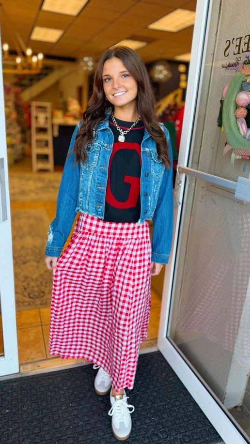 Gracie Gingham Maxi skirt