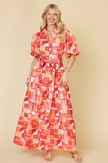 Chelsey Checkered Midi Dress