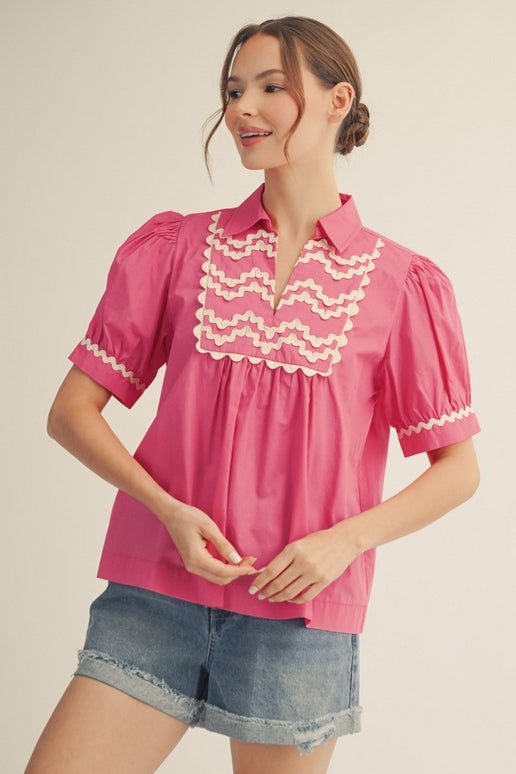 Rosetta Ric Rac Trim Top