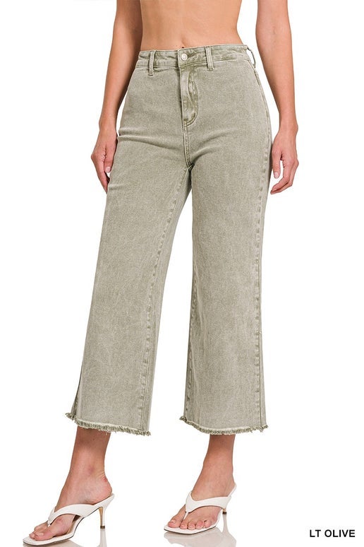 Sabrina Acid Washed Straight Hem Pants