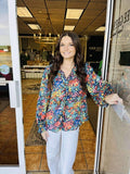 Tiffany Sheer Mixed Print Top