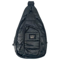 Lulu Mac Matte Black Metallic Puffer Sling Bag