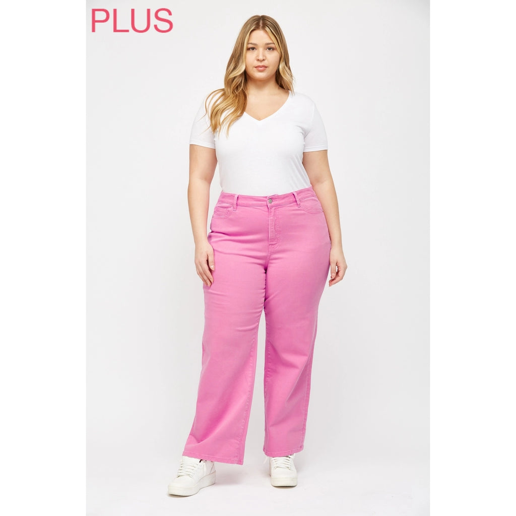Rose Curvy Mica High Rise Wide-Leg Jeans