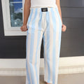 Lulu Mac Light Blue Darby Stripe Pants
