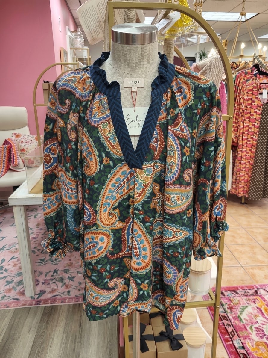 Evelyn Paisley Print Top