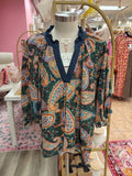 Evelyn Paisley Print Top