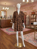 Presley Paisley Print Puff Sleeve Babydoll Dress