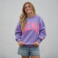 Lulu Mac Purple Sweatshirt with Pink Puff