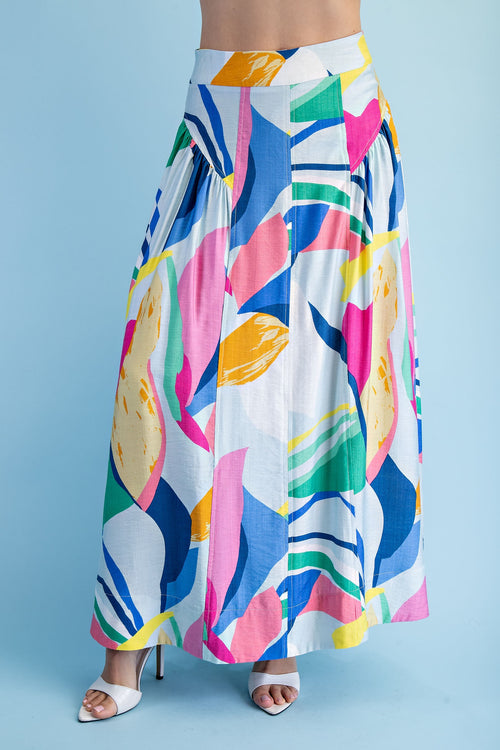 Curvy Alyssa Abstract Long Skirt