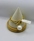 Susan Shaw Gold Chain Single Cotton Pearl Bracelet