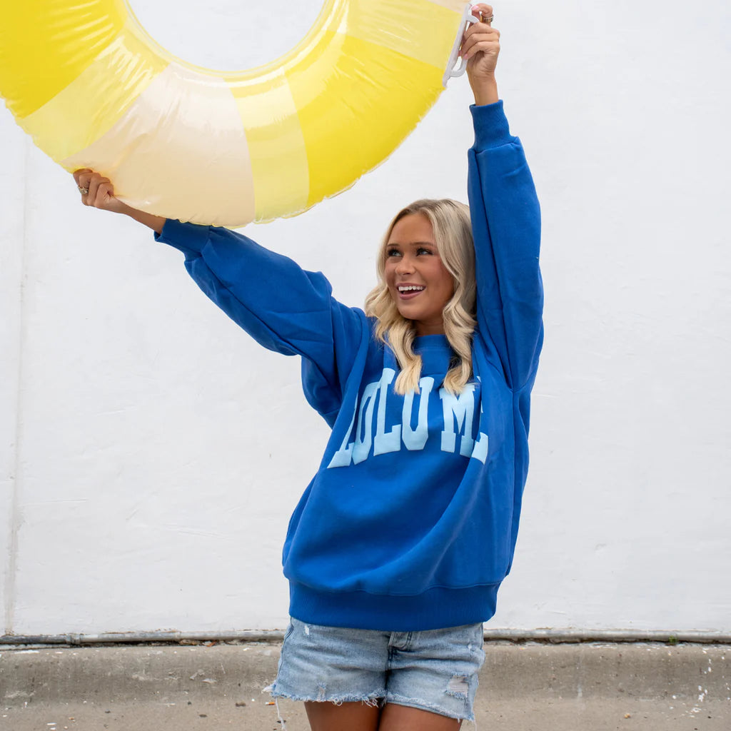 Lulu Mac Light Blue And Royal Puff Sweatshirt