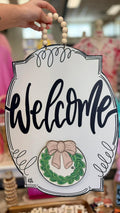 DK White Bloom Welcome Door Hanger