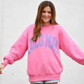 Lulu Mac Pink Sweatshirt with Purple Puff