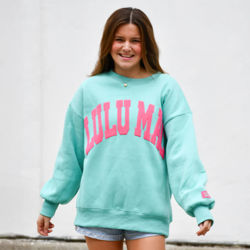 Lulu Mac Mint/Pink Combo Puff Sweatshirt